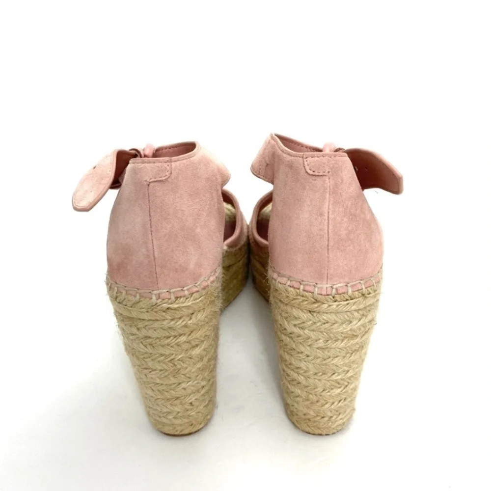 MARC Fisher Alida Suede Platform Wedge Espadrilles Sandals Dusty Pink Size 9 New